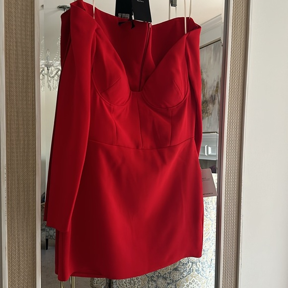 ALEX PERRY BRAM OFF-SHOULDER CRÊPE MINI DRESS - Picture 6 of 13